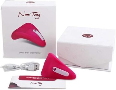 Вібратор Nomi Tang Better Than Chocolate 2 - водостійкий, безшумний, з силікону, з сенсорним слайдером, акумуляторний, червоно-фіолетовий