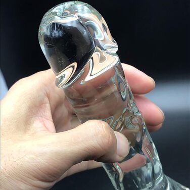 Скляний дildo XXL ScreaAss 21.5 см: кришталевий анальний плуг для дорослих, прозорий, 45 мм