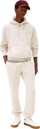 Чоловічий худі Tommy Hilfiger Seasonal Fleece з кишенею-кенгуру, бежевий (Heathered Oatmilk), розмір XXL