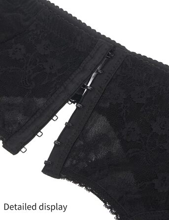 Гіртер (стрінг) з широким поясом Comeondear для жінок, розмір M-L, чорний. Комплект спідньої білизни з мереживом, 6 регульованих кліпсів, для пишних жінок, висока талія.