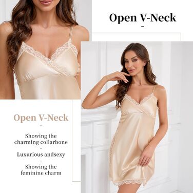 Нічна сорочка Cestlisse для жінок, великі розміри, сексуальна, сатинова, мереживна, нічна сукня-бабідол, XXL, шампань