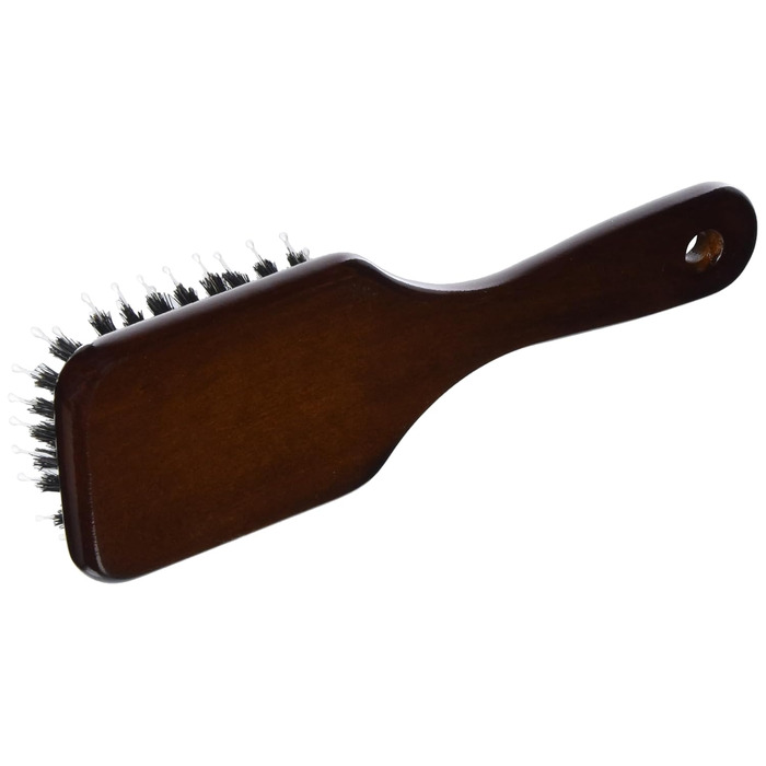 Масажна щітка для волосся HERCULES SÄGEMANN Paddle Brush, дерев'яна, з натуральною щетиною кабана та нейлоновими штифтами, коричнева
