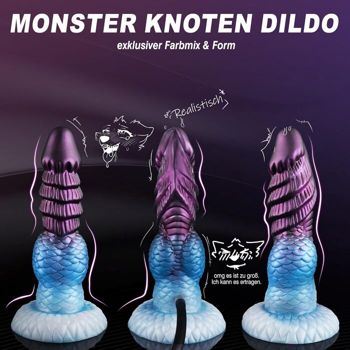 Анальний дилдатор Monster Knot Dildo для чоловіків та жінок, BDSM, стимуляція простати, зелений/блакитний