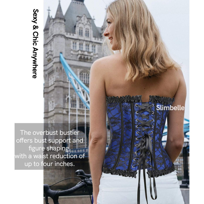 Корсетний топ SLIMBELLE для повних грудей: готичний корсет з мереживом та еко-шкіри, бюстгальтер-корсет з тангі, сталеві кісточки