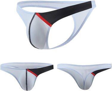 Танга чоловічі Panegy з тонкої шовкової нитки, низька посадка, бікіні, T-back, набір 3/4/5 шт., кольорові (L, білий+світлорожевий+світлоблакитний+жовтий (4 шт))