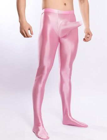 Легінси чоловічі сексуальні, мереживні, з підтяжками, з вирізом, штанні, прозорі колготки (Рожевий, L)