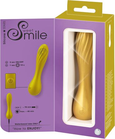 Вібратор Sweet Smile Flexible - 3,3 см (Металевий завиток, Золото)