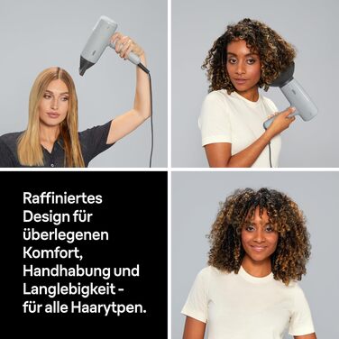 Фен для волосся Braun Haartrockner HD4.2 (BRHD235E) з дифузором та вузьким соплом, технологія Super IONTEC, 2100 Вт, 3 режими температури та швидкості, чорно-сірий