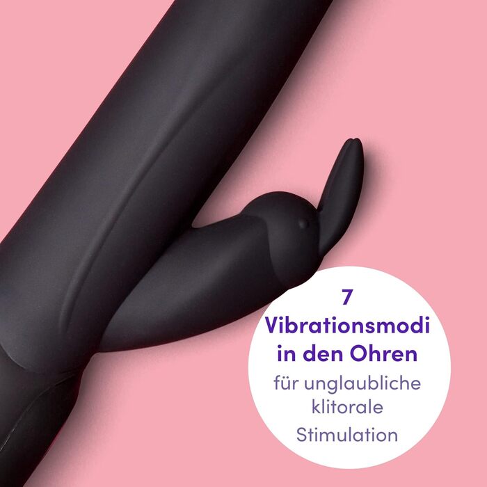 Lovehoney Power Play Rabbit-Vibrator 14 см - вібратор кролик з G-точкою та стимуляцією клітора - 10 функцій, водонепроникний, чорний