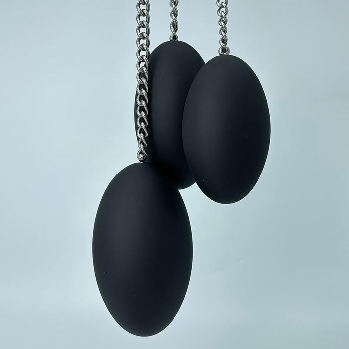 Анальний плаг з силікону у формі яйця, з ланцюгом з нержавіючої сталі, анальний м'ячик, анальні кульки, анальний ділдо, великі яйця, анальний масаж, вагінальне використання, мастурбація для жінок та чоловіків, секс-іграшка (S)