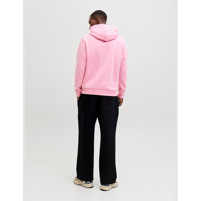 Чоловічий худі JACK & JONES Mae однотонний з капюшоном, колір Prism Pink, розмір S