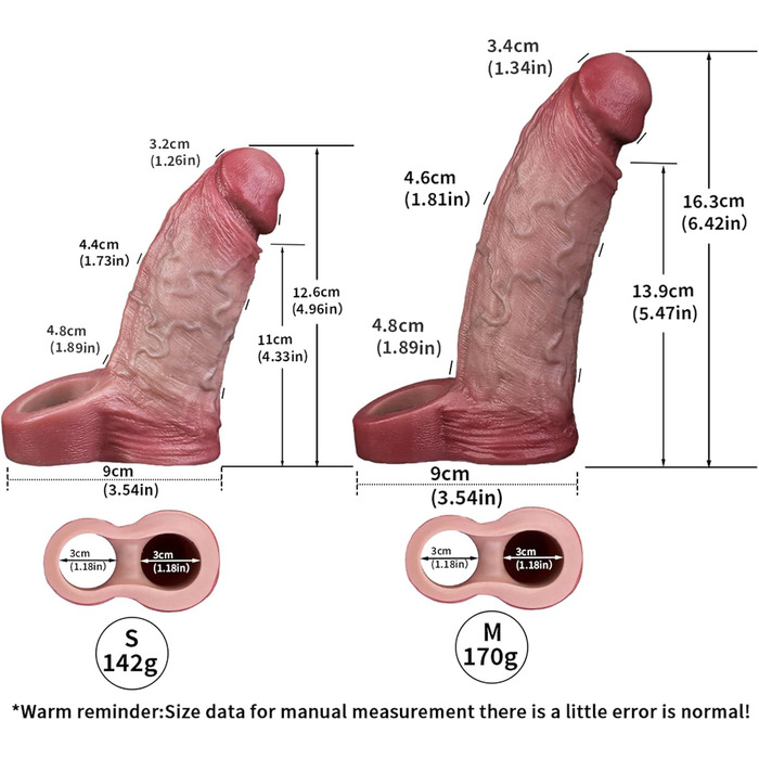 Пеніс-манжета з кільцем для яєчок, м'яка конструкція для збільшення та стимуляції, секс-іграшка для пар (M)