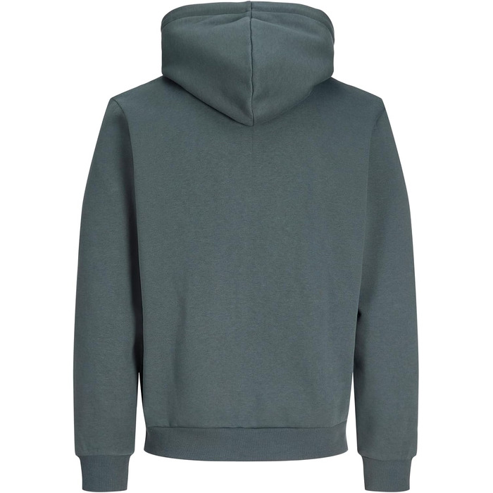 Чоловіча толстовка-худі на блискавці JACK & JONES JJEBRADEY Relaxed Fit, світло-сірий меланж (XXL, Turbulence)