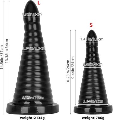 Анальний плагін Dick Super Groß Konisch – великий конічний анальний плагін для стимуляції G-точки, чорний, S, для жінок та чоловіків