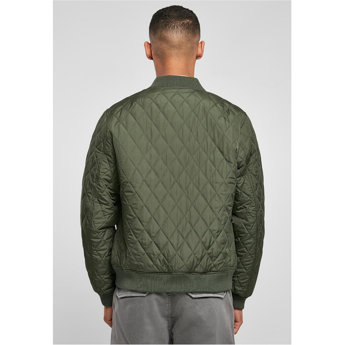 Чоловіча стібана куртка Urban Classics Diamond Quilt Jacket, оливкова, розмір 3XL