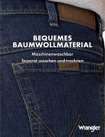 Чоловічі джинси Wrangler Regular Fit Durables Stonewash, темно-сині (Darkstone Blue), 33W / 32L
