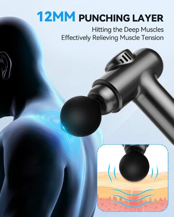 Міні-масажер перкусійний Mini Massage Gun для глибокого масажу тканин, 30 рівнів швидкості, LCD-дисплей, портативний пістолет від м'язового болю та скутості