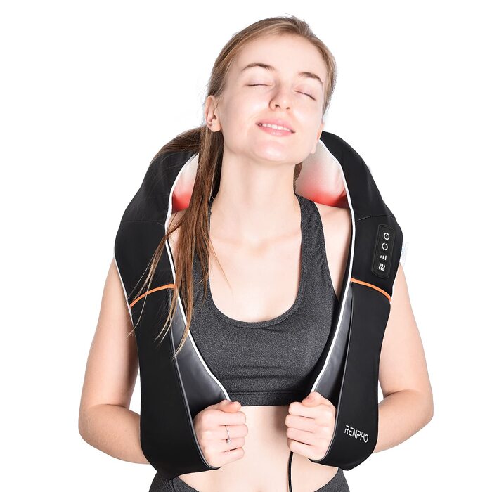Масажер для шиї та плечей RENPHO Shiatsu, електричний масажер для спини, чорний