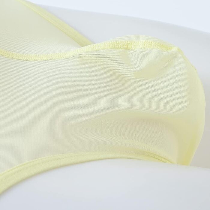 Сліп BIATWOWR для чоловіків, труси-сліпи з прозорого матеріалу, сексуальна білизна (XXL, жовтий)