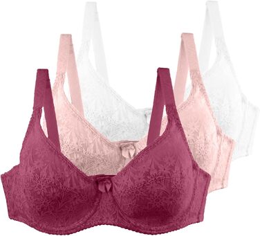 3 штуки бюстгальтерів без кісточок для жінок Push Up, сексуальний, дихаючий, м'який, зручний, класичний спортивний бюстгальтер для щодня, йоги, фітнесу, активного відпочинку. Кольори: рожевий, винний, білий. 105D