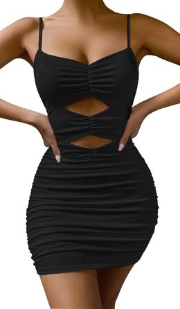 Коротке облягаюче міні-плаття Partykleid для вечірок та клубу, чорне, розміри XS-L