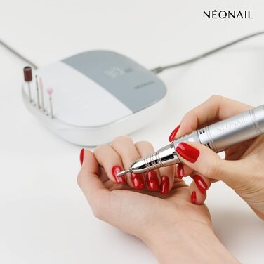Електричний апарат для манікюру та педикюру NÉONAIL Nail Drill One Touch 21W, набір для обробки гелевих нігтів з 4 фрезами