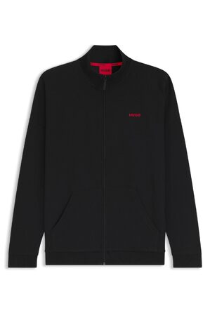 Чоловічий шкіряний ремінь HUGO Geek Sz35 чорного кольору з червоною прошивкою та логотипом на пряжці, розмір M