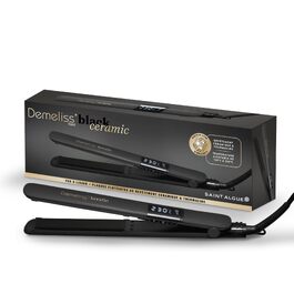 Професійний випрямляч для волосся 2-в-1 Demeliss Black Ceramic: кераміко-турмалінові пластини з кератином, регулювання температури 150-230°C, цифровий дисплей, ефект гладкості та локони