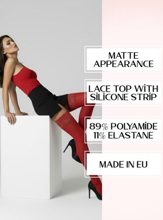 Шкарпетки до коліна для жінок Mila Marutti, червоні, розмір XS-S, Getaway Solids (виготовлено в ЄС)