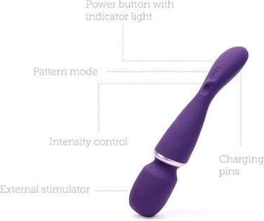 We-Vibe Wand 2 - Масажер-вібратор для жінок, бездротовий, керування через додаток, 10 рівнів інтенсивності, тихий, водонепроникний, перезаряджуваний (фіолетовий)