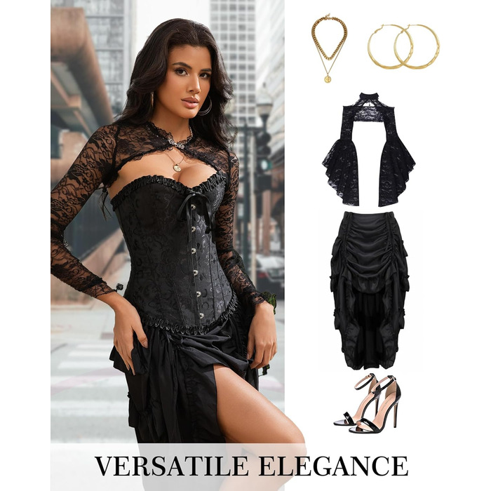 Корсет для жінок - бюстгальтер-корсет, чорний, розмір L