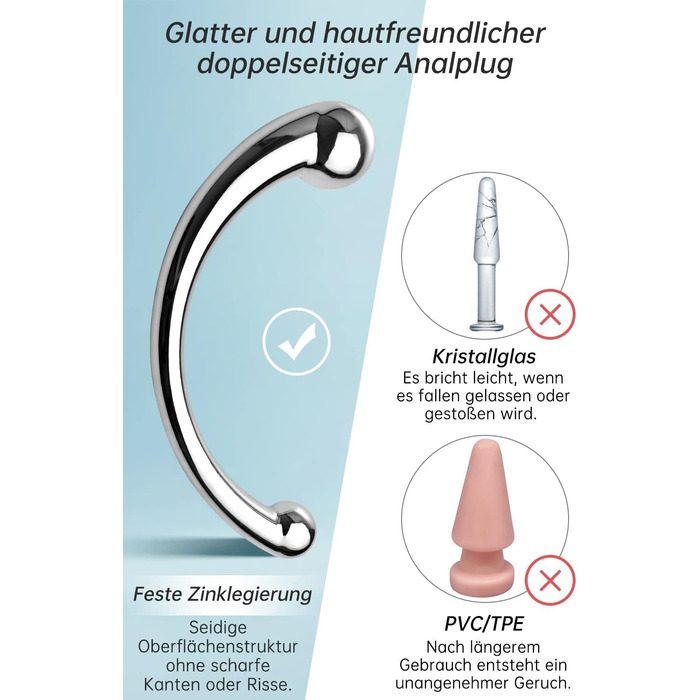 Анальний вібратор Roluck для чоловіків та жінок - металевий анальний плагін, стимулятор G-точки та вагіни