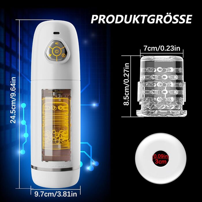 Електричний мастурбатор для чоловіків з 9 режимами та реалістичною вагіною. Іграшки для дорослих, білий/чорний колір