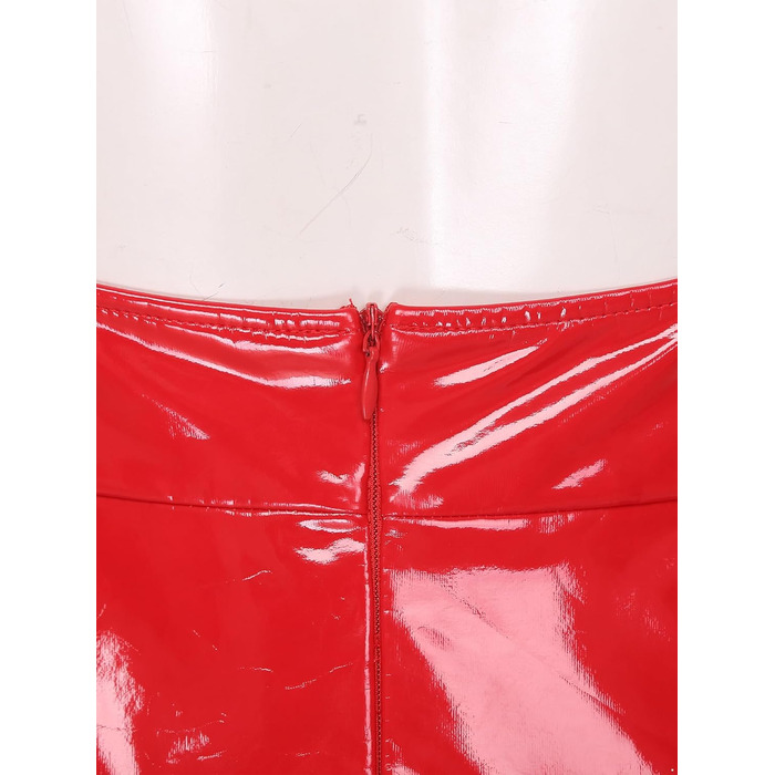 Сукня TiaoBug Daen з ефектом мокрого блиску, без бретелек, з відкритим спиною, червона (3XL)