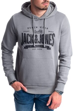 Чоловічий худі Jack & Jones з логотипом, колір Sedona Sage, модель Mika