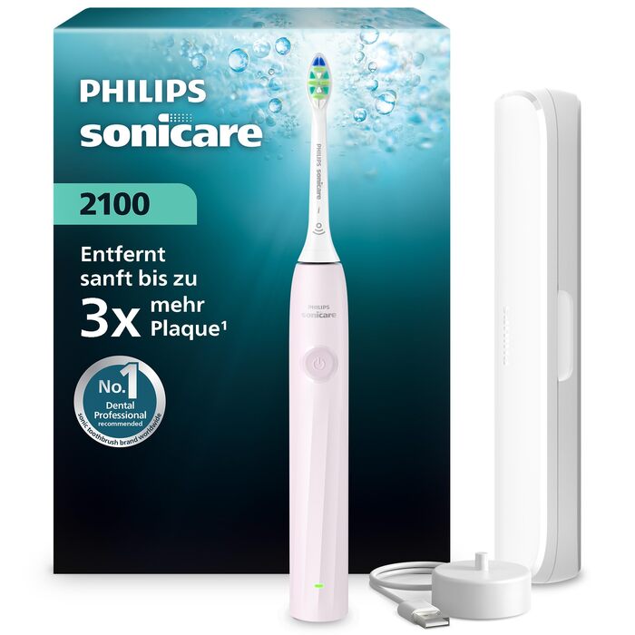 Електрична звукова зубна щітка Philips Sonicare Series 2100 HX4021/01, 2 рівні інтенсивності, EasyStart, SmarTimer, біла