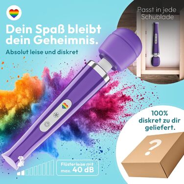 Вібратор Magic Wand для жінок з керуванням через додаток – масажер для стимуляції клітора та пар – 20 режимів, 10 інтенсивностей, бездротовий, водонепроникний, тихий (фіолетовий)