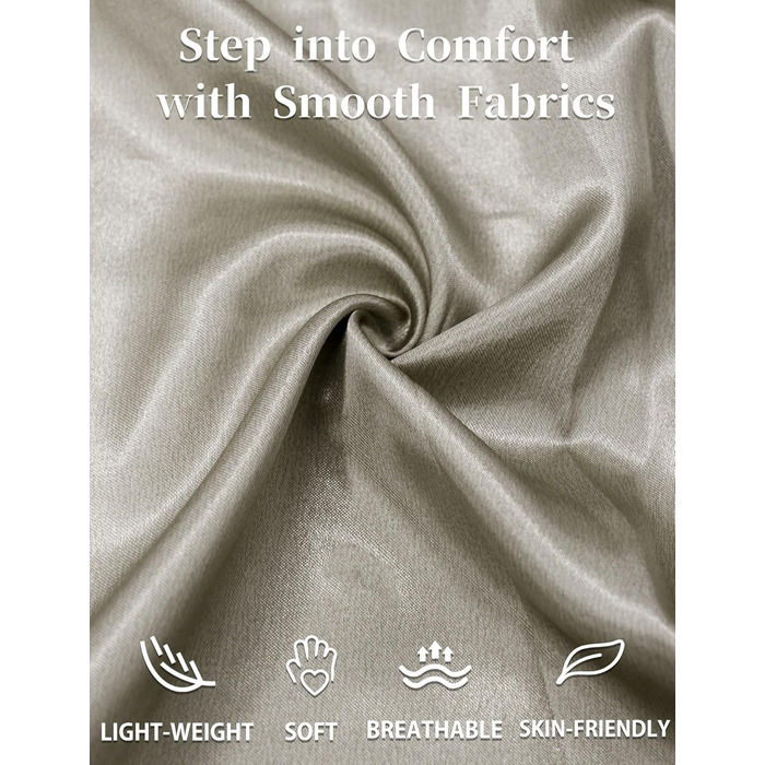 Халат жіночий FEOYA з шовковистого атласу, халат для дому, сексуальний халат з V-подібним вирізом, для вечірки, весілля, сімейного відпочинку (сірий, M)