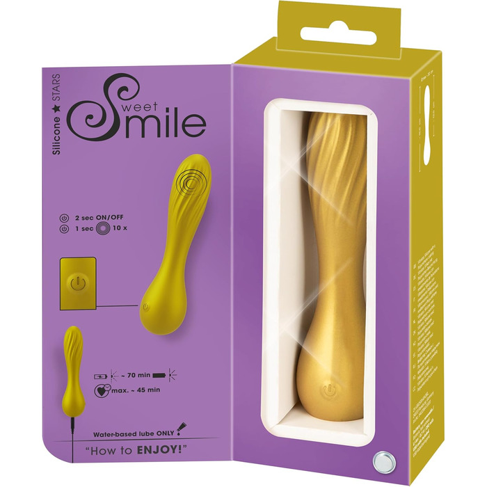 Вібратор Sweet Smile Flexible - 3,3 см (Металевий завиток, Золото)