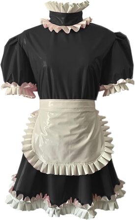 Міні-сукня в стилі готичної лоліти з ПВХ, з шортами та поясом, чорна, 3XL