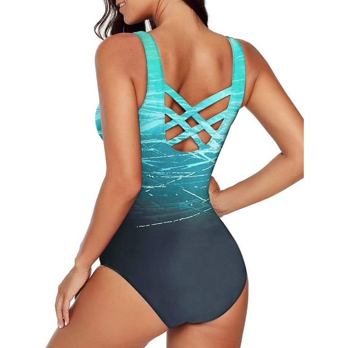 Світшот Bsubseach для контролю живота, купальник з перехресною спинкою (зелений, L)