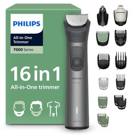 Універсальний тример Philips Multigroom Series 7000 MG7931/15 16-в-1 для обличчя, волосся та тіла, металеві леза, 21 налаштування довжини (0,5-16 мм)