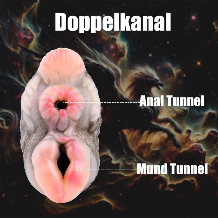 Реалістичний мастурбатор Seckoe Tier з анусальним тунелем та анатомією тваринної вагіни (G6193, Камелеон)