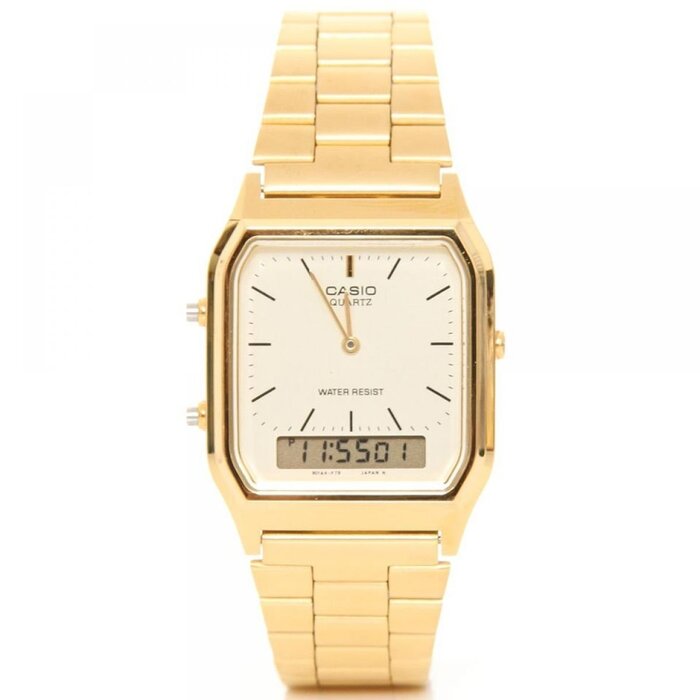 Аналогово-цифровий годинник Casio AQ-230GA-9DMQYES золотистого кольору