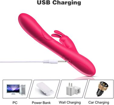 Вібратор G-Punkt Silikon з 10 режимами вібрації для жінок. Іграшки для дорослих, кролик. Рожевий колір