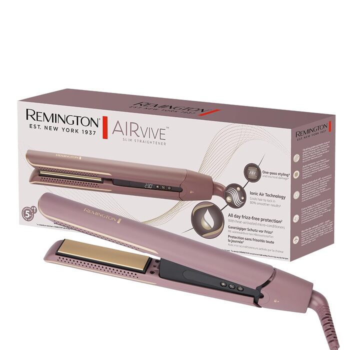 Випрямляч для волосся Remington AIRvive S8930 з іонною повітряною технологією, ультракерамічним покриттям та LCD-дисплеєм (150-230°C)