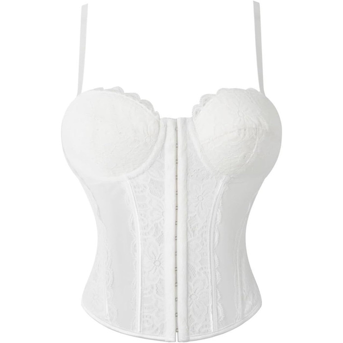 Топ-корсет жіночий у стилі Ренесанс з сітчастими вставками для вечірніх образів, побачень, осінньої моди, милий кроп-топ для вечірки, клубу, танк з корсетним шнуруванням (#11-weiß, XS)