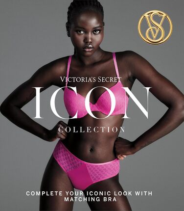 Тонкий трусик Victoria's Secret Icon з логотипом VS, регульований бретель, G-String, сексуальна колекція (XS-XXL), XL Praline