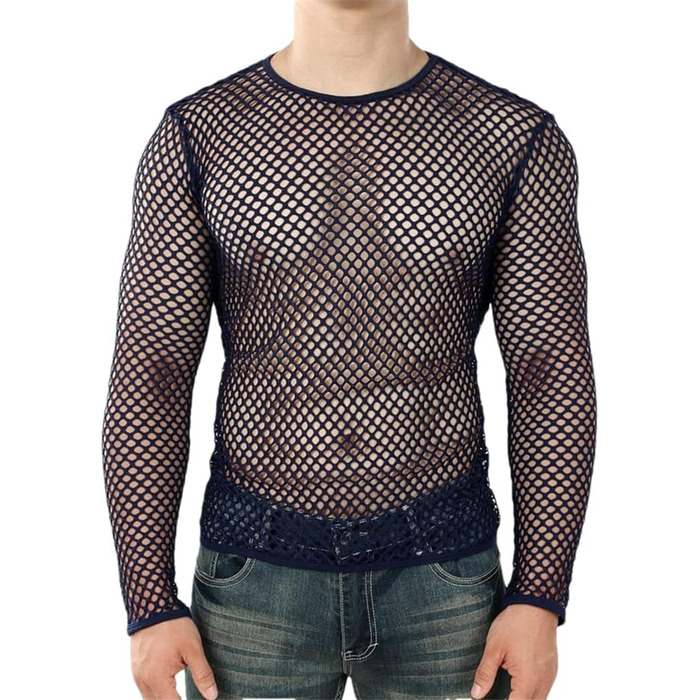 Чоловіча прозора футболка з сітки, сексуальний дизайн, для клубу та вечірок
