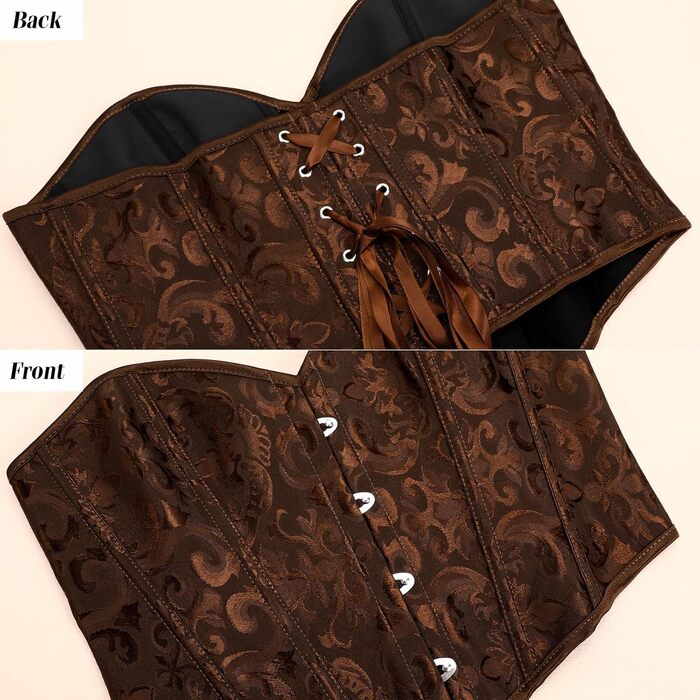 Жіночий топ VONMELLI Butier Korett з мереживом, колір кава, розмір XL